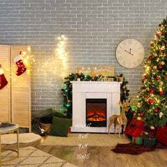 Brick Wall Fireplace Socks Christmas Backdrop - Layoris