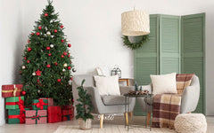 Green Door Christmas Tree Chair Holiday Backdrop - Layoris