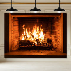 Layoris Flame Fireplace Christmas Party Backdrop