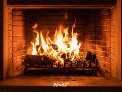Flame Fireplace Christmas Party Backdrop - Layoris