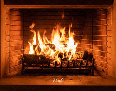 Flame Fireplace Christmas Party Backdrop - Layoris