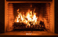 Flame Fireplace Christmas Party Backdrop - Layoris