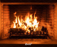 Flame Fireplace Christmas Party Backdrop - Layoris