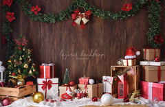 Wooden Wall Gift Box Ball Christmas Party Backdrop - Layoris
