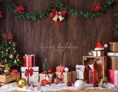 Wooden Wall Gift Box Ball Christmas Party Backdrop - Layoris