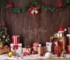 Wooden Wall Gift Box Ball Christmas Party Backdrop - Layoris