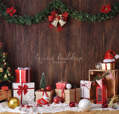 Wooden Wall Gift Box Ball Christmas Party Backdrop - Layoris