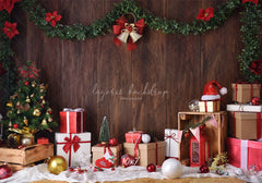 Wooden Wall Gift Box Ball Christmas Party Backdrop - Layoris