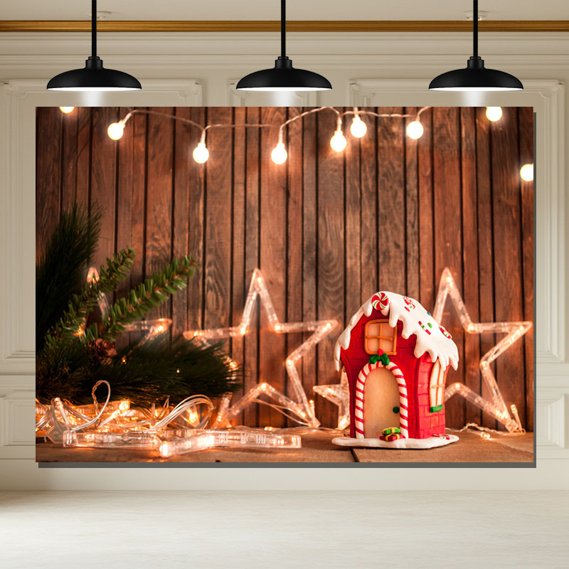 Layoris Wooden Star Lights Christmas Party Backdrop