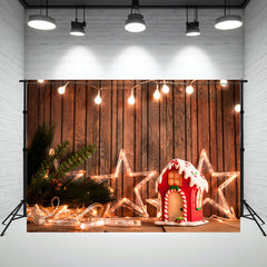 Layoris Wooden Star Lights Christmas Party Backdrop