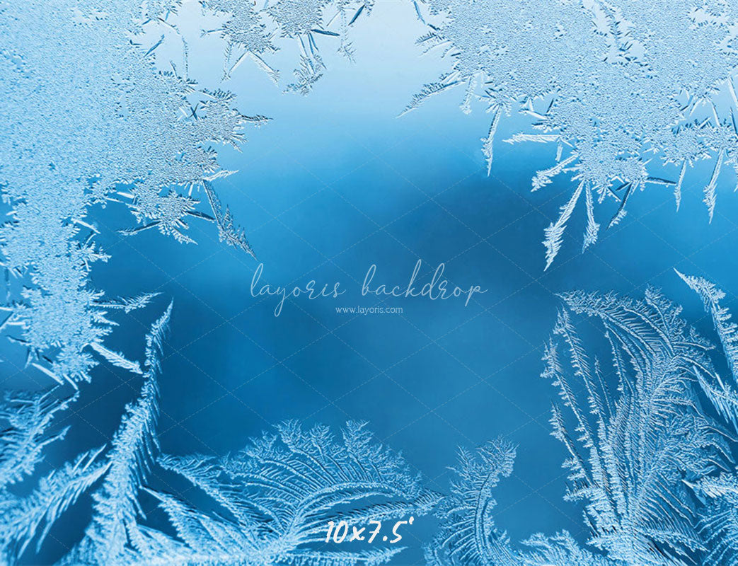 Transparent Blue Ice Crystal Winter Backdrop - Layoris