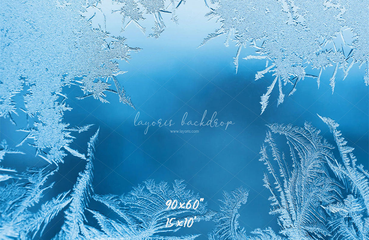 Transparent Blue Ice Crystal Winter Backdrop - Layoris