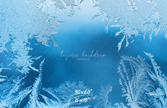 Transparent Blue Ice Crystal Winter Backdrop - Layoris