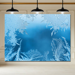 Layoris Transparent Blue Ice Crystal Winter Backdrop