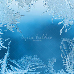 Transparent Blue Ice Crystal Winter Backdrop - Layoris