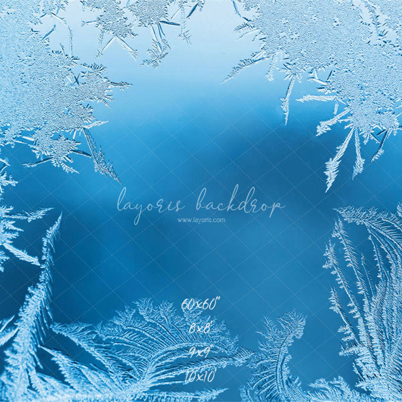 Transparent Blue Ice Crystal Winter Backdrop - Layoris
