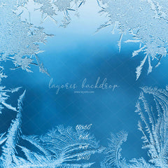 Transparent Blue Ice Crystal Winter Backdrop - Layoris