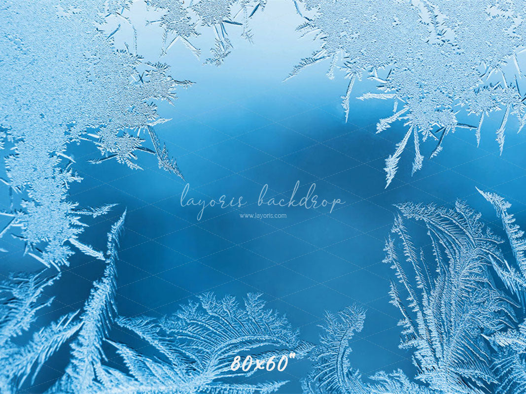 Transparent Blue Ice Crystal Winter Backdrop - Layoris