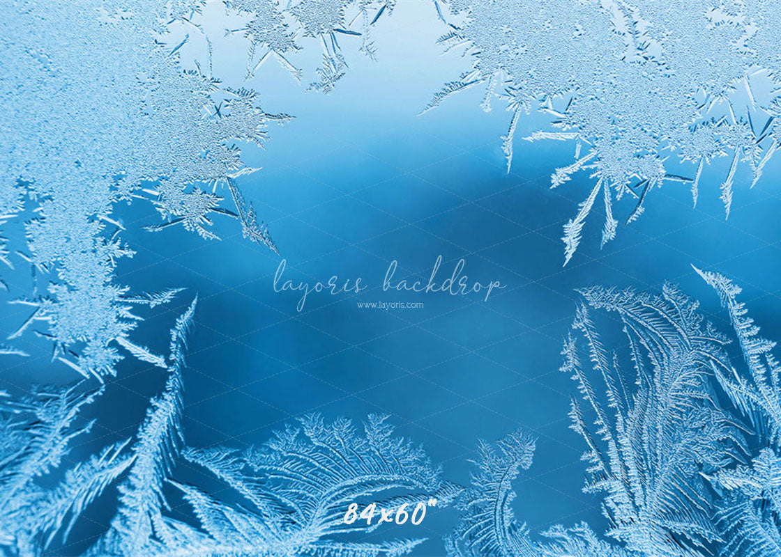 Transparent Blue Ice Crystal Winter Backdrop - Layoris