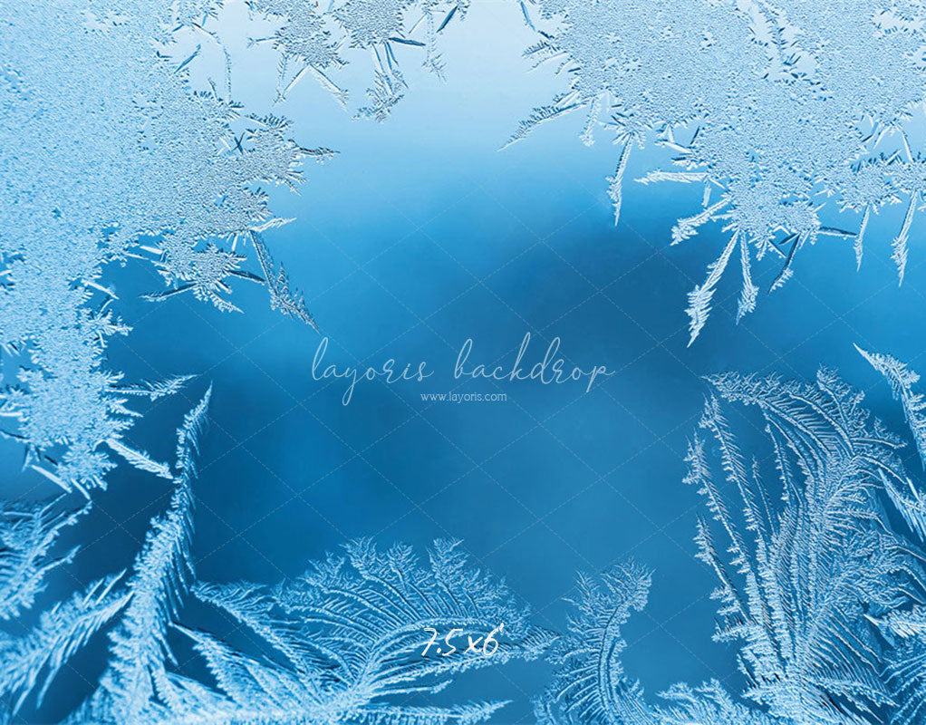Transparent Blue Ice Crystal Winter Backdrop - Layoris