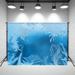 Layoris Transparent Blue Ice Crystal Winter Backdrop