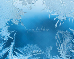 Transparent Blue Ice Crystal Winter Backdrop - Layoris