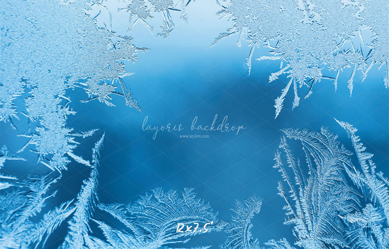Transparent Blue Ice Crystal Winter Backdrop - Layoris