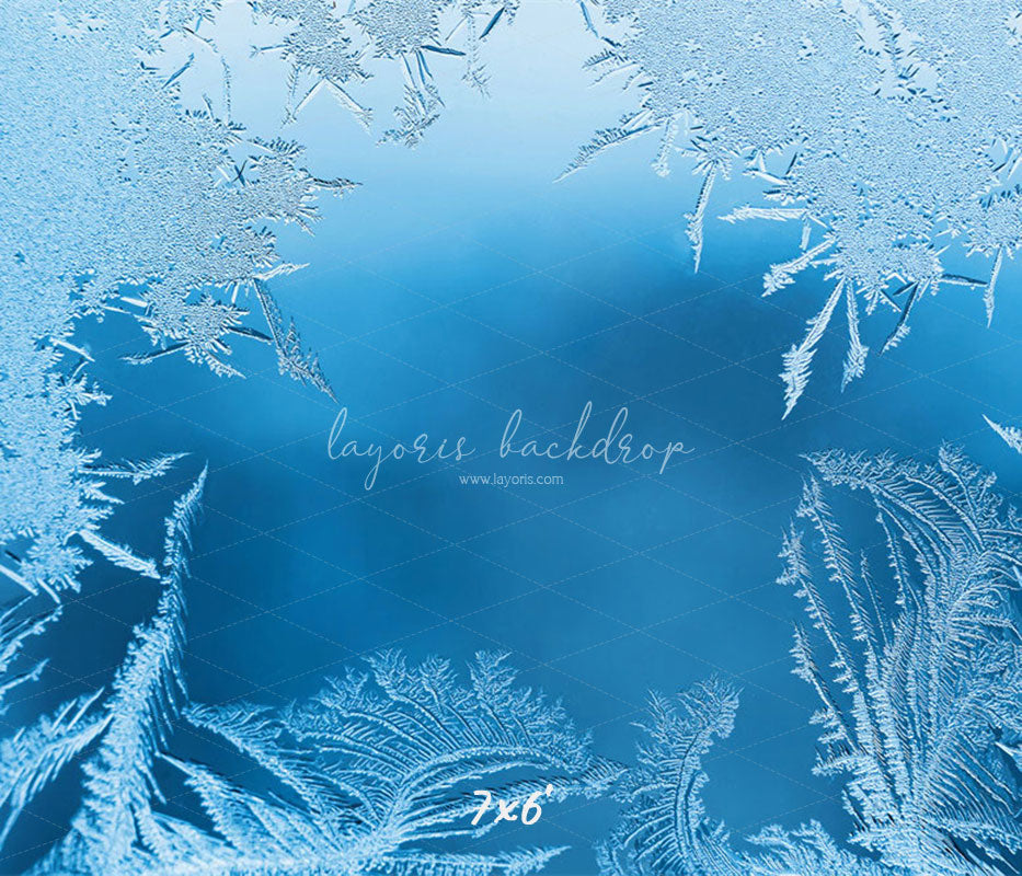 Transparent Blue Ice Crystal Winter Backdrop - Layoris