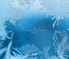 Transparent Blue Ice Crystal Winter Backdrop - Layoris