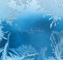 Transparent Blue Ice Crystal Winter Backdrop - Layoris