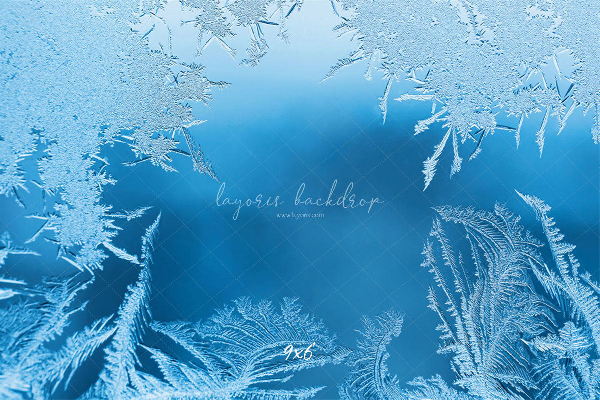 Transparent Blue Ice Crystal Winter Backdrop - Layoris