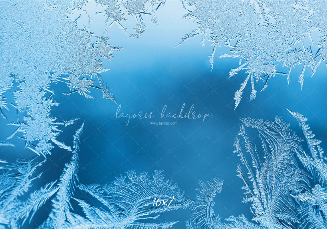 Transparent Blue Ice Crystal Winter Backdrop - Layoris