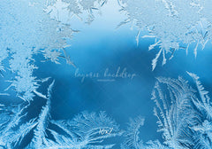 Transparent Blue Ice Crystal Winter Backdrop - Layoris