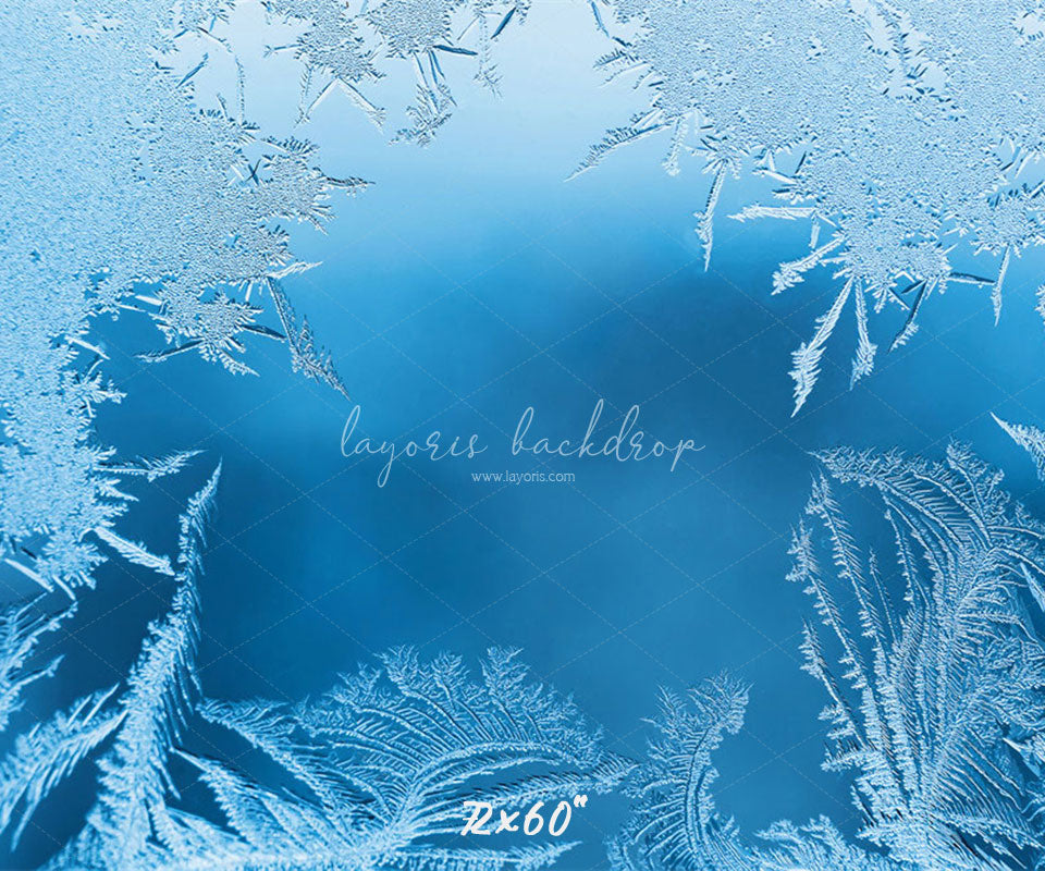 Transparent Blue Ice Crystal Winter Backdrop - Layoris