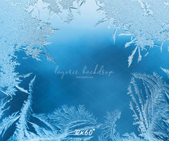 Transparent Blue Ice Crystal Winter Backdrop - Layoris