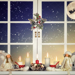 Window Star Wreath Christmas Party Backdrop - Layoris