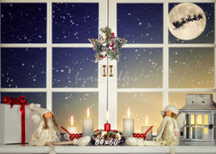 Window Star Wreath Christmas Party Backdrop - Layoris