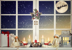 Window Star Wreath Christmas Party Backdrop - Layoris