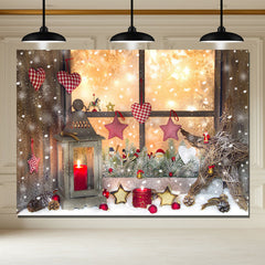 Layoris Warm Window Star Candle Christmas Backdrop