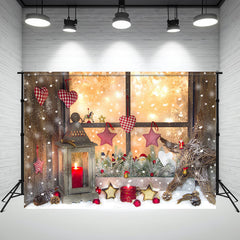 Layoris Warm Window Star Candle Christmas Backdrop