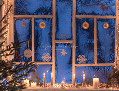 Window Candle Ball Christmas Backdrop - Layoris
