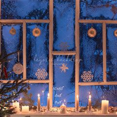 Window Candle Ball Christmas Backdrop - Layoris