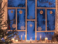 Window Candle Ball Christmas Backdrop - Layoris