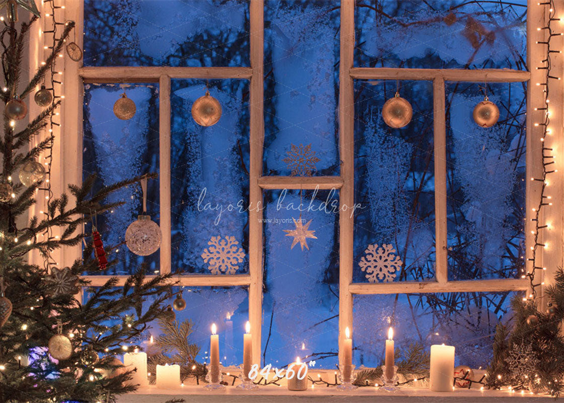 Window Candle Ball Christmas Backdrop - Layoris