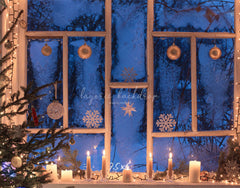 Window Candle Ball Christmas Backdrop - Layoris