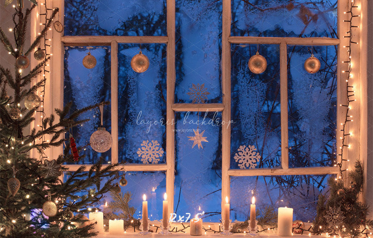 Window Candle Ball Christmas Backdrop - Layoris
