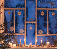 Window Candle Ball Christmas Backdrop - Layoris