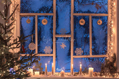 Window Candle Ball Christmas Backdrop - Layoris