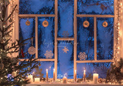 Window Candle Ball Christmas Backdrop - Layoris