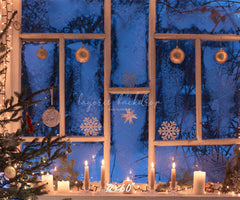 Window Candle Ball Christmas Backdrop - Layoris
